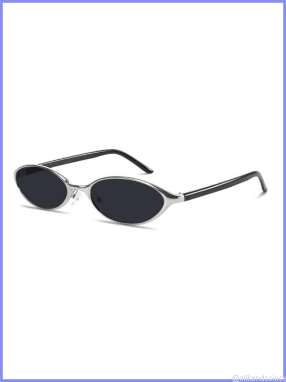 Silver Oval Y2K Retro Sunglasses UV400 Metal Frame Women